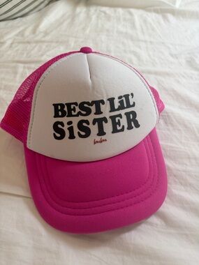 Pink "Best Lil' Sister" Mesh Trucker Hat